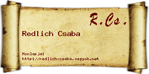 Redlich Csaba névjegykártya